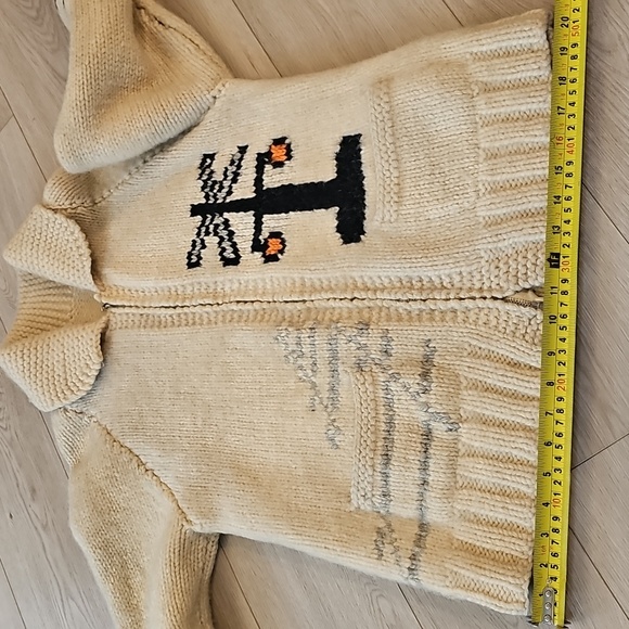 Vintage Wool Cowichan Style Locomotive Train Cardigan Sweater, XS/Sm *Wear - Picture 14 of 16